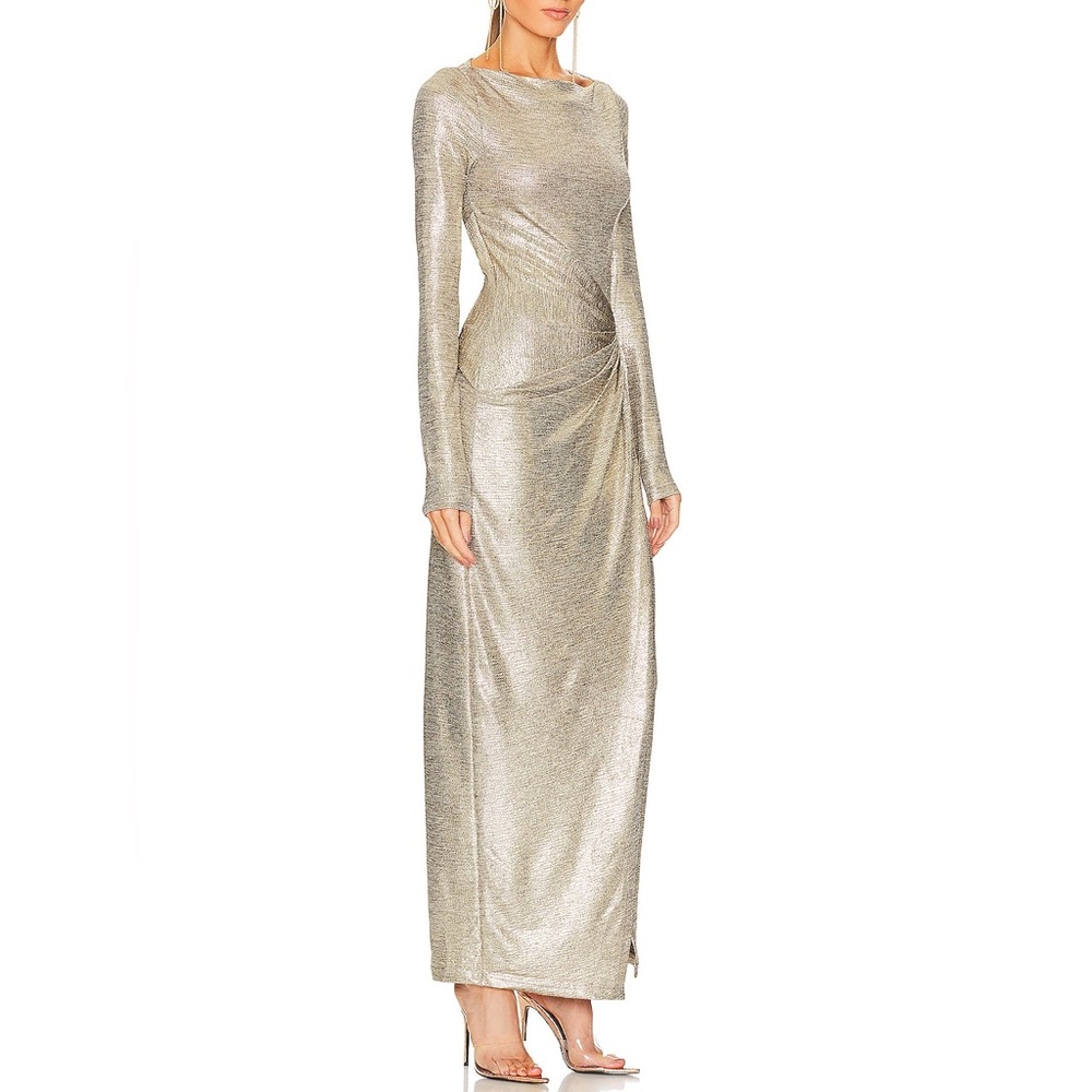 Significant Other Chloe Midi Dress in Gold Size 6 - Picture 4 of 11